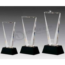 أفضل k9 الفن نمط الزجاج الكريستال الكأس مع قاعدة سوداء جائزة البلاك مع k9 الكريستال الكأس بالجملة