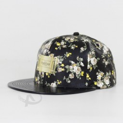 مخصص هاواي الأزهار نمط الطباعة حزام من الجلد قبعة سناباك قبعة