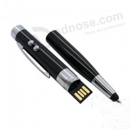 العرف الراقية الحقيقي ليد ضوء الليزر قلم اللمس القلم نموذج أوسب 2.0 ذاكرة عصا حملة القلم