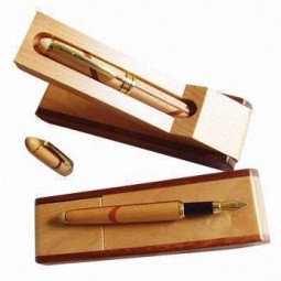 الجملة مخصص عالية الجودة مكتب جديد القلم الخشبي مع مربع الميكانيكية