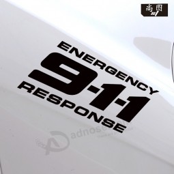 الجملة مخصص 911 ملصقات السيارات مضحك شخصية عاكسة لاهوا الصفر الإغلاق أبجدية رقمية تعديل ملصقات السيارات الزخرفية