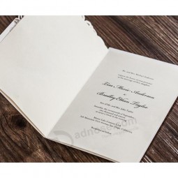 تصميم جديد ورقة بيضاء الصينية قطع الليزر بطاقة دعوة الزفاف