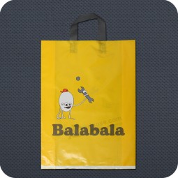 تخصيص الراقية البلاستيك حقيبة تسوق الترويجية مع لينة حلقة مقبض