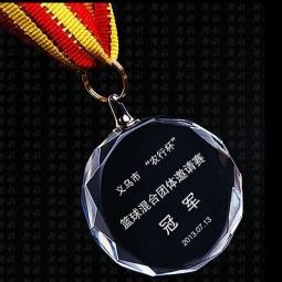 رخيصة مخصصة الكريستال والزجاج ميدالية ميدالية للجوائز الرياضة